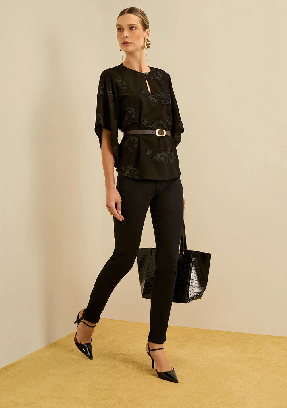 Calça Maria.Valentina Skinny Alta Preto