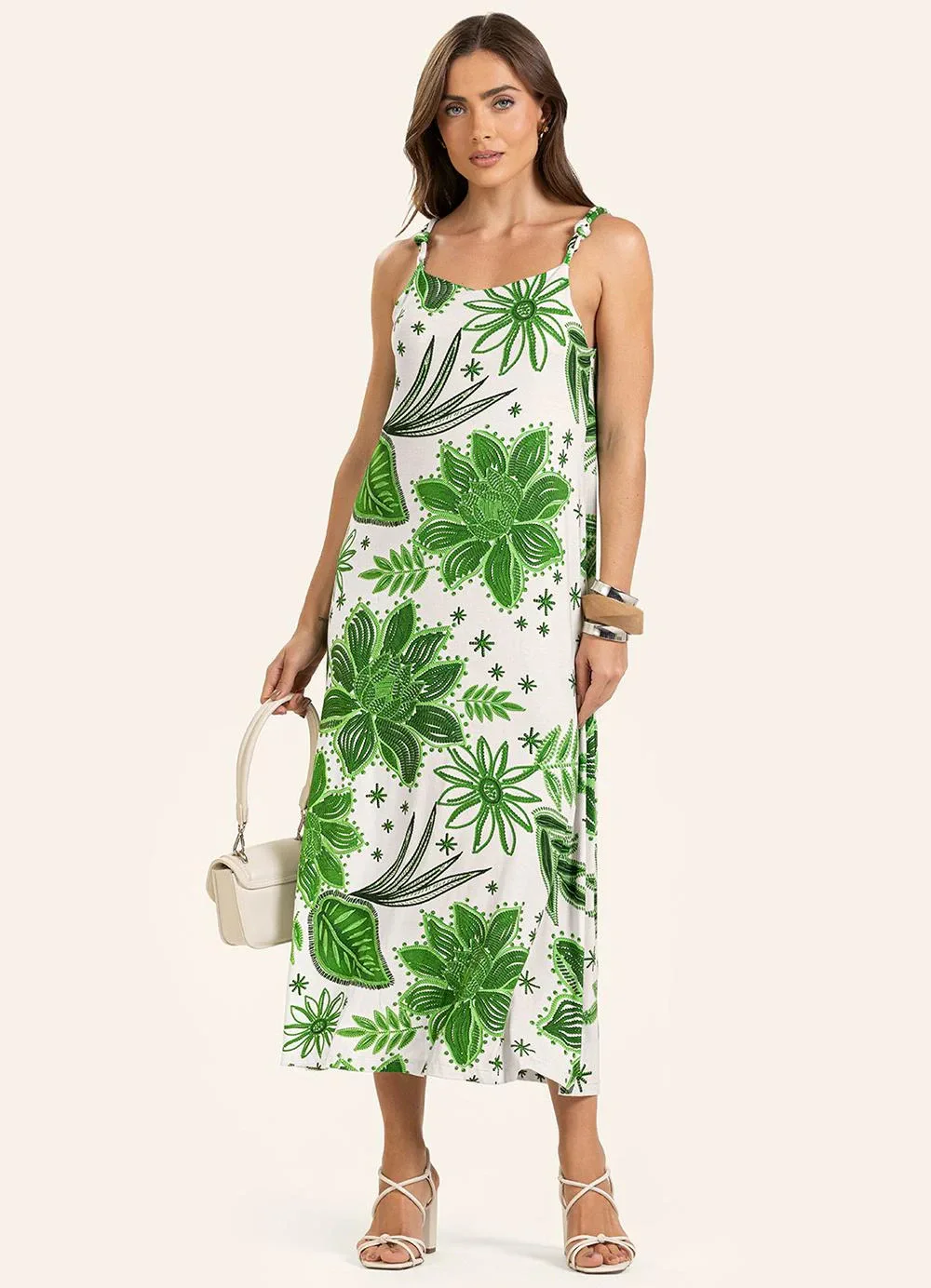 Endless - Vestido Midi Feminino em Viscotorcion Verde