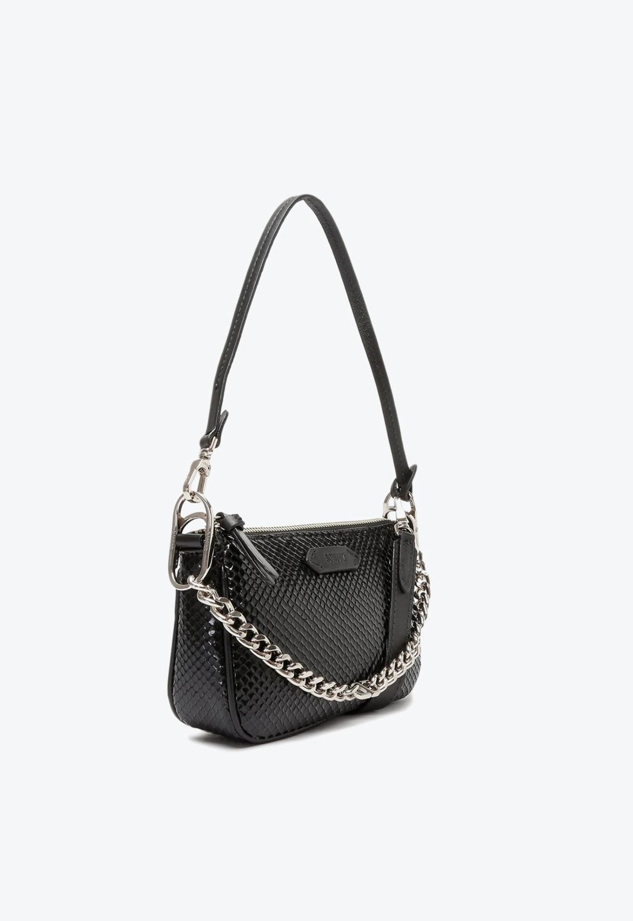 Bolsa Tiracolo Emmy Snake Couro Preta