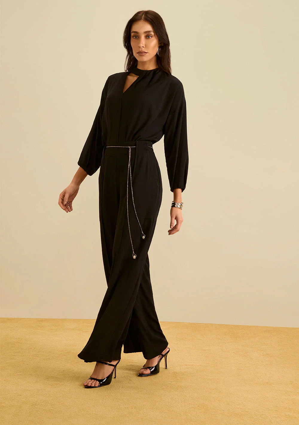 Calça Maria.Valentina Pantalona Alta Preto