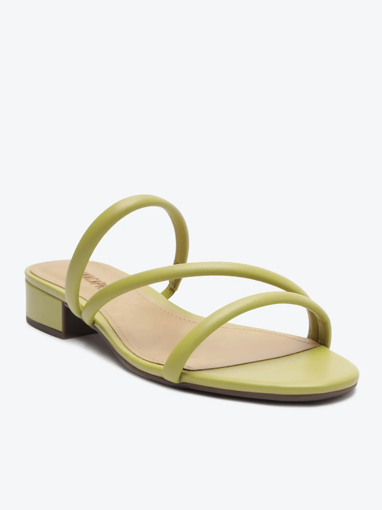 Tamanco Salto Bloco Tira Tubular Verde