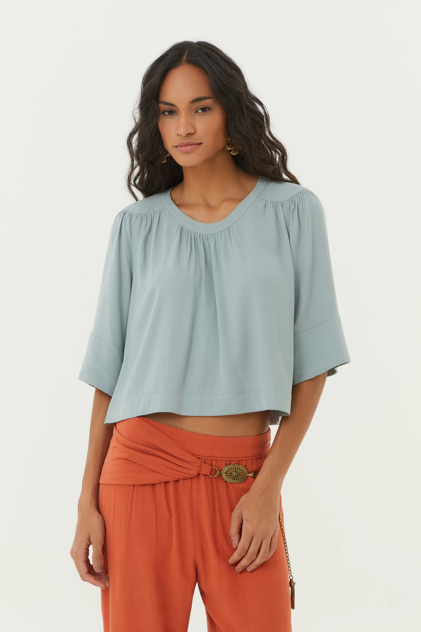 Blusa Manga Curta Sino