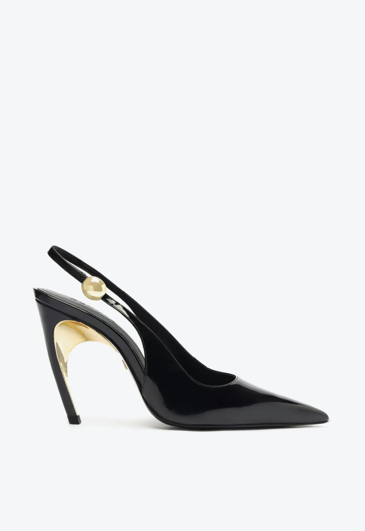 Scarpin Bico Fino Curve Heels Preto