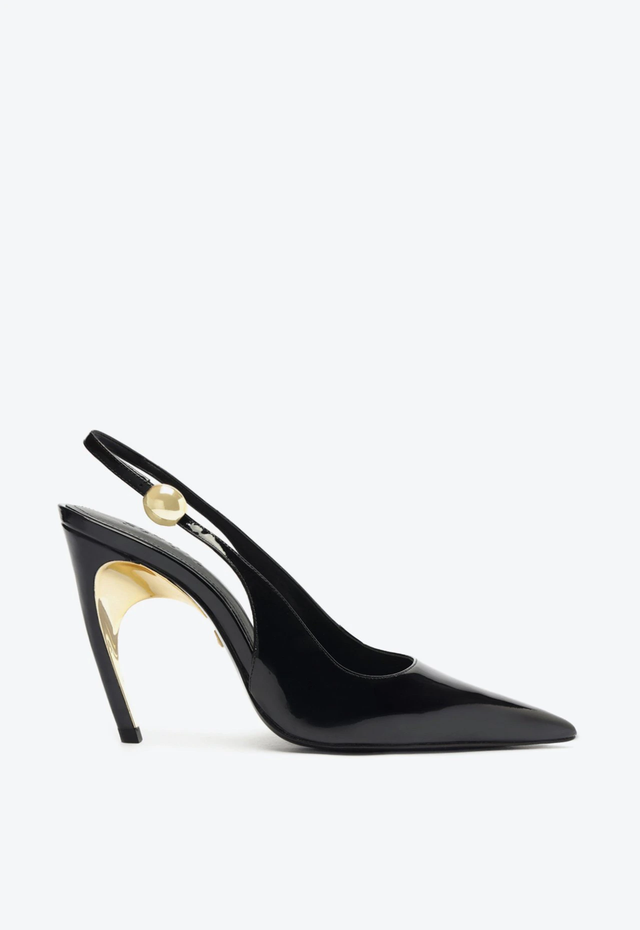 Scarpin Bico Fino Curve Heels Preto