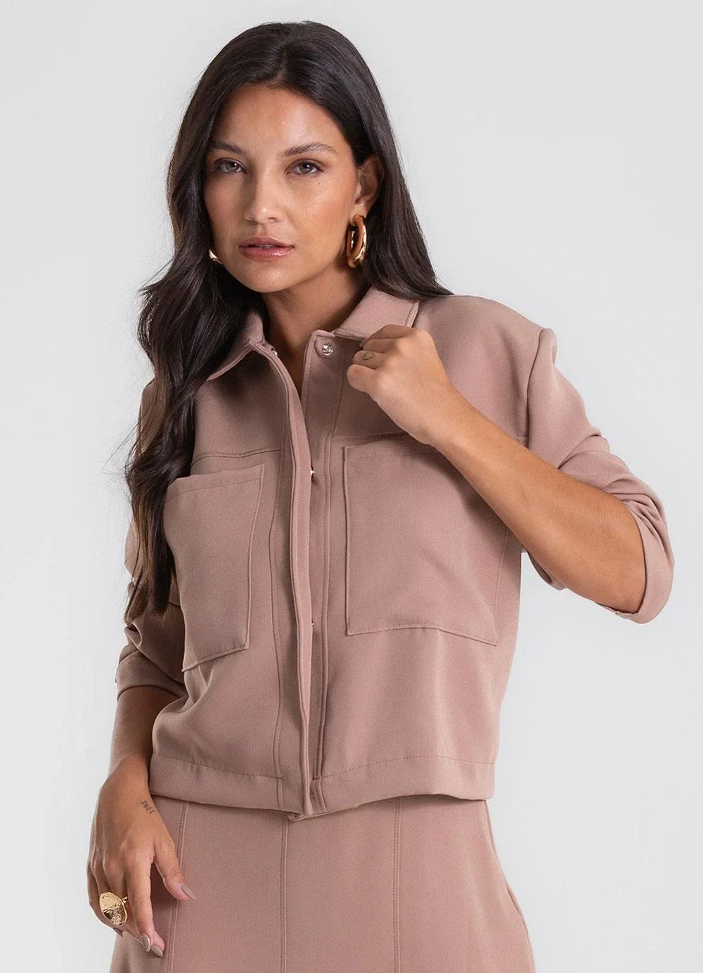 Endless - Camisa Jaqueta Alfaiataria Marrom
