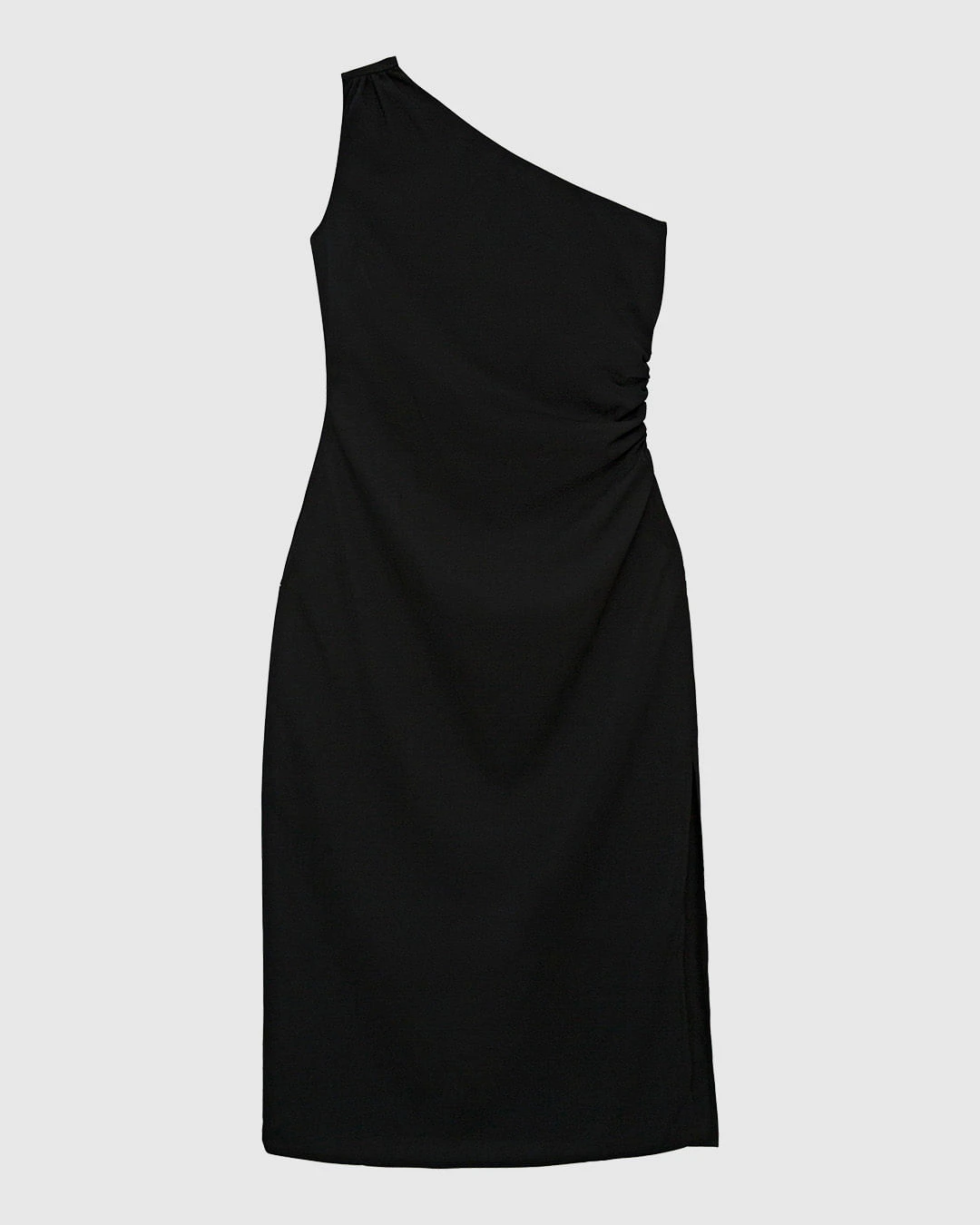 Vestido Midi Feminino Assimétrico Fenda Lateral Em Crepe - ENFIM