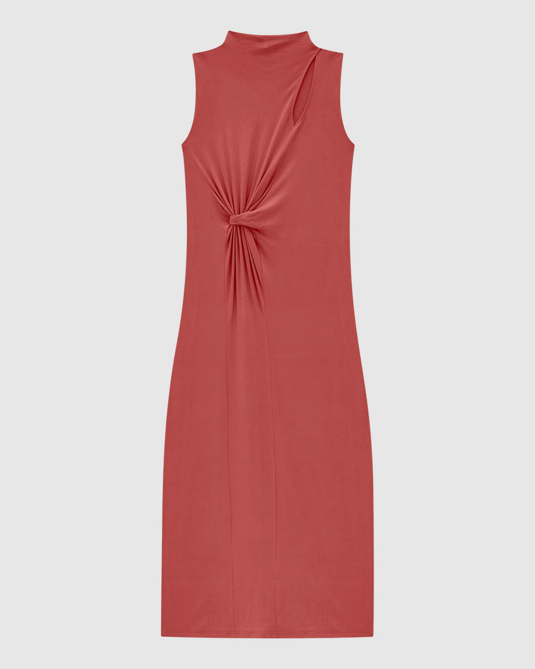 Vestido Midi Feminino Torção Frontal Em Viscose Stretch - ENFIM