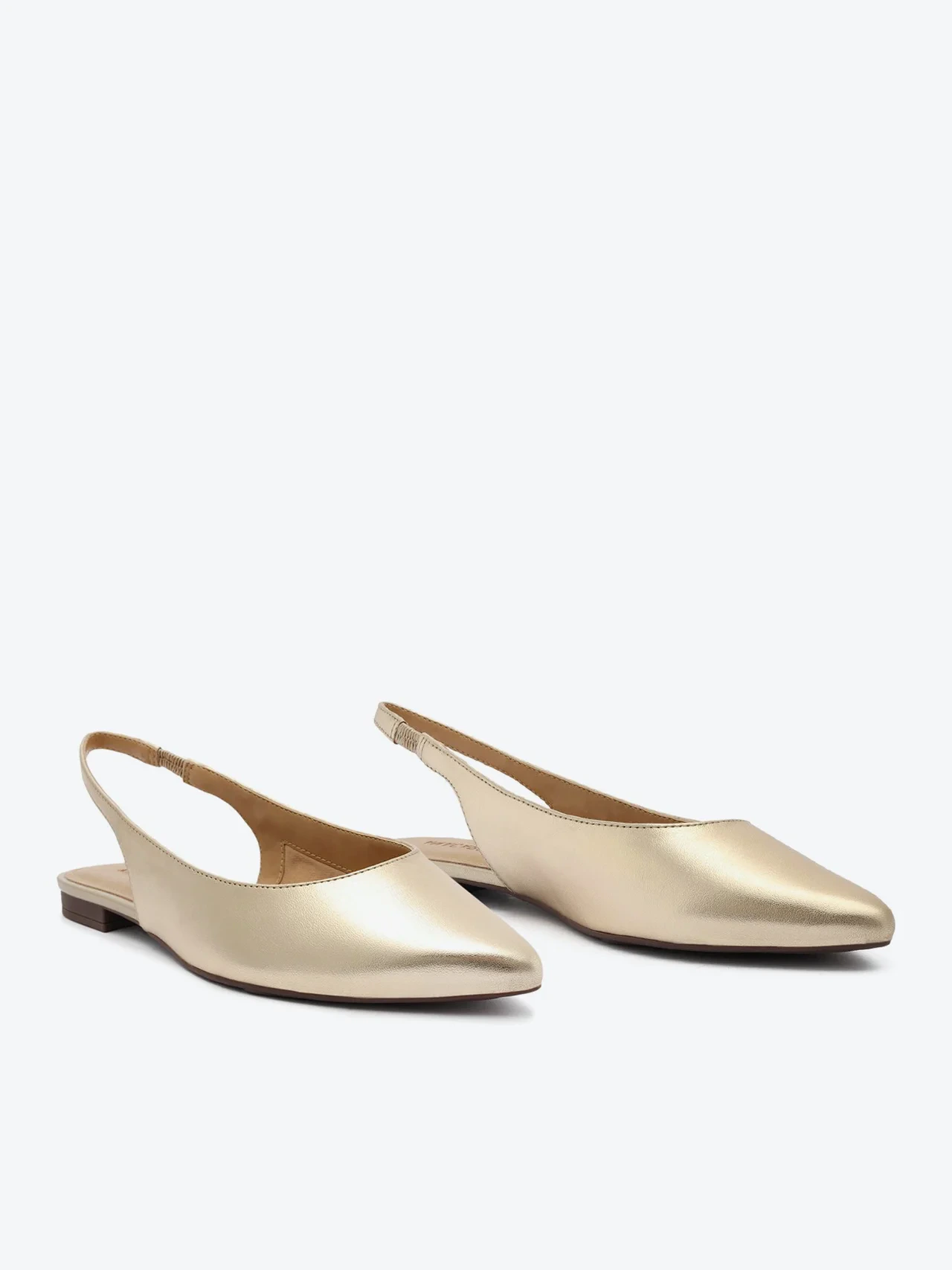 Sapatilha Slingback Bico Fino Dourada