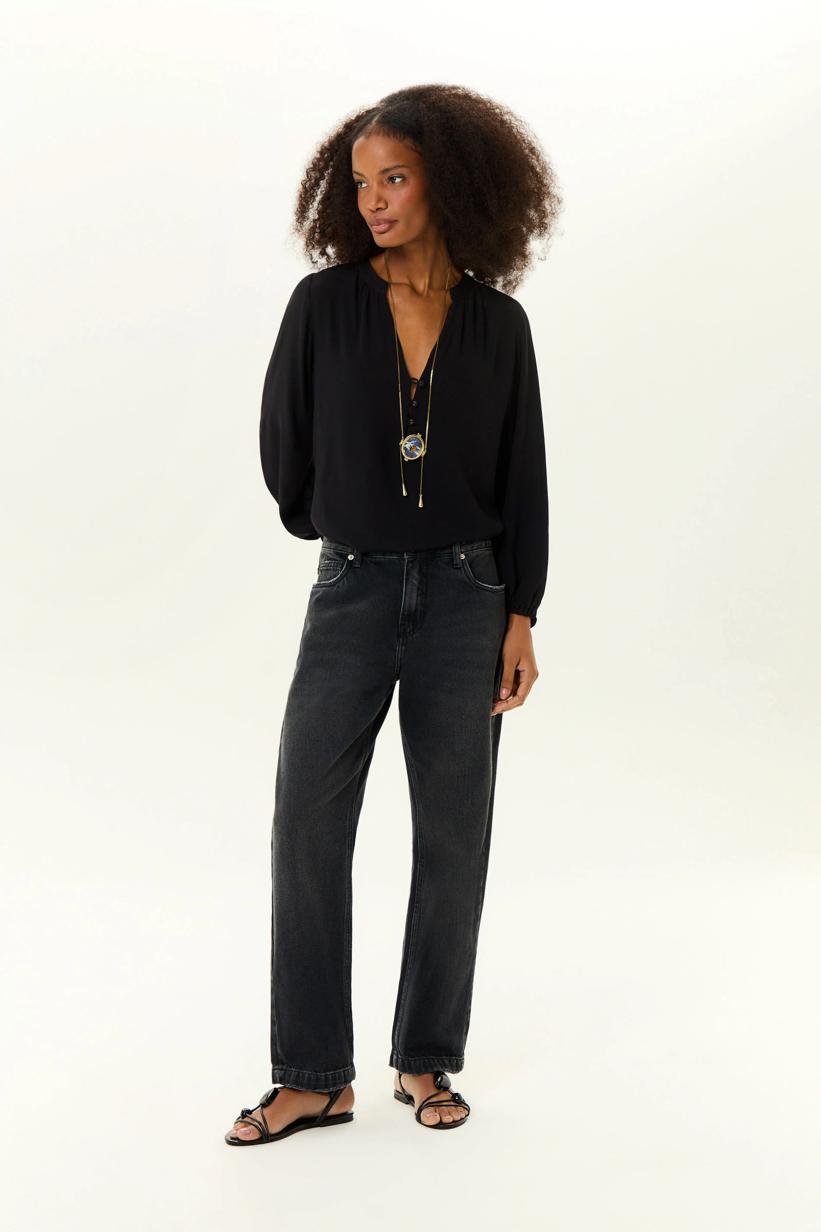 Calça Jeans Black Relaxed Rasgos