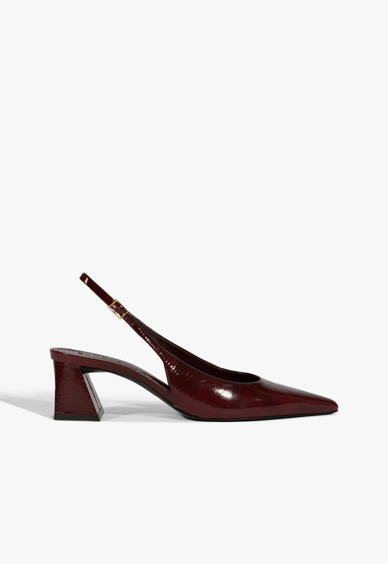 Scarpin Slingback Rhonda Mid Verniz Couro Vermelho