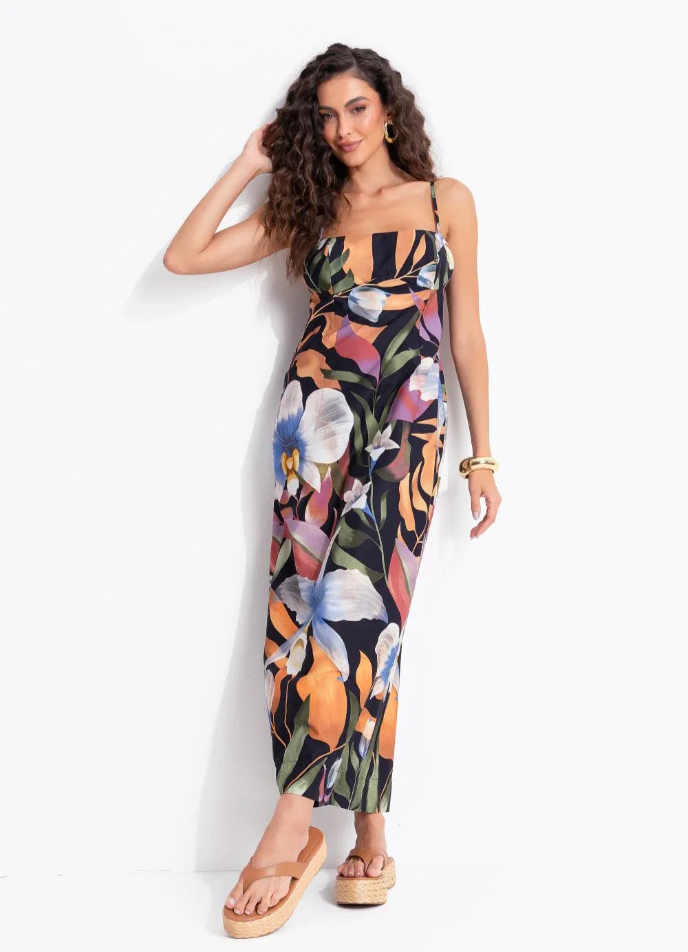 Farm - Vestido Vento de Flor Preto