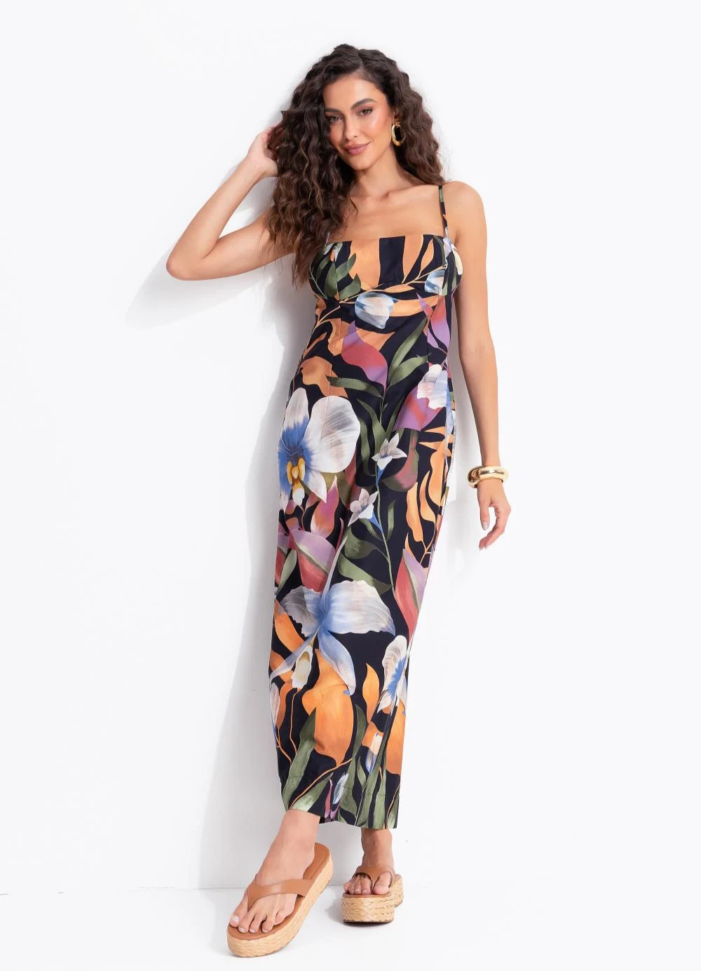 Farm - Vestido Vento de Flor Preto