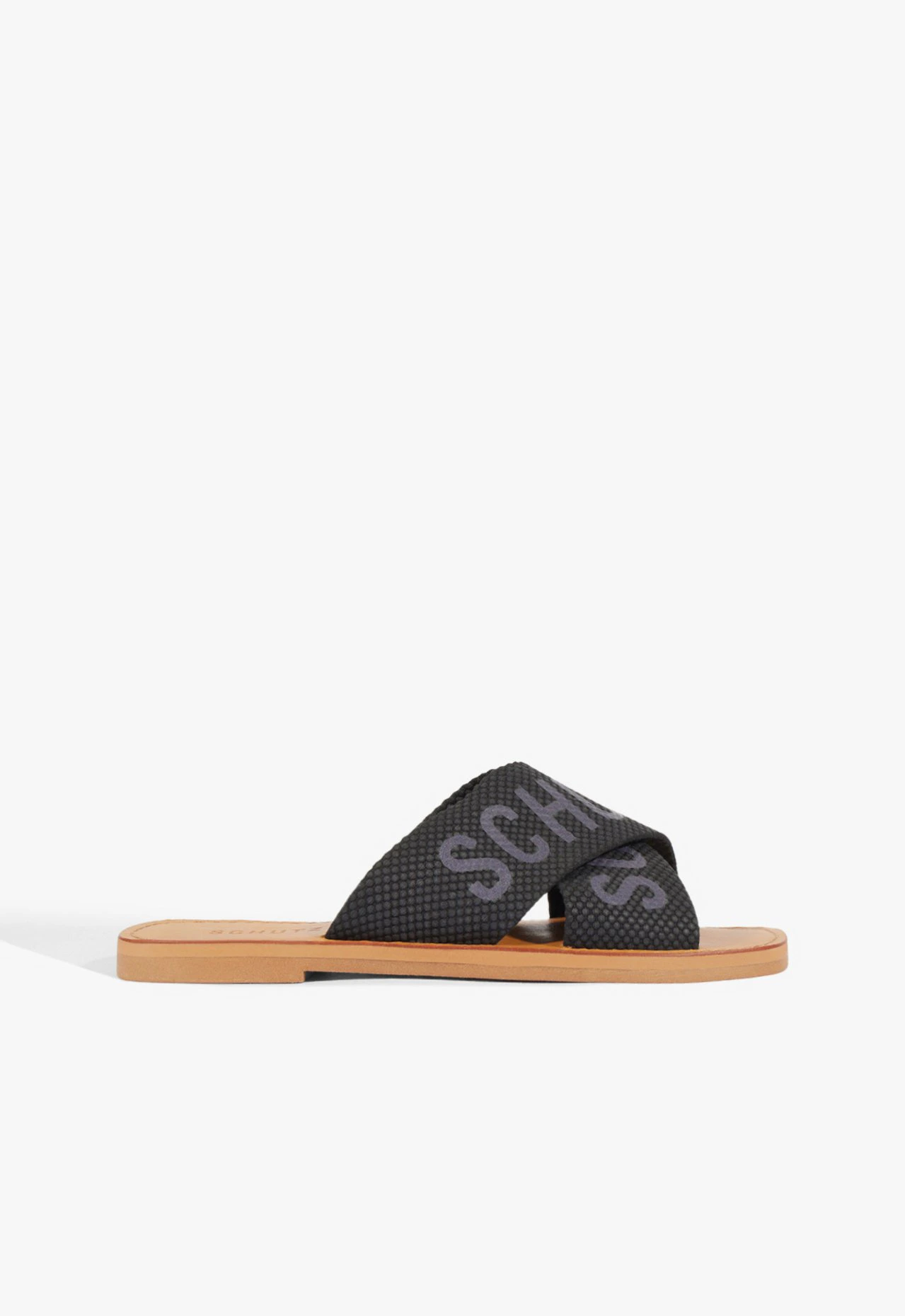 Sandália Rasteira X Schutz Logo Azul Escuro