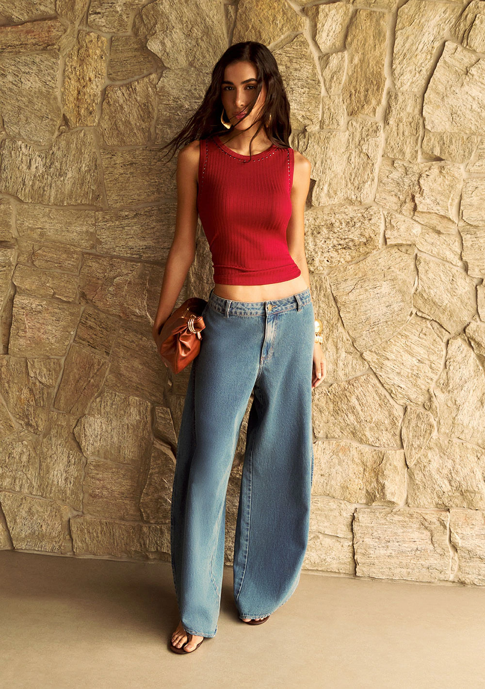 Calça Zinco Pantalona Média Azul