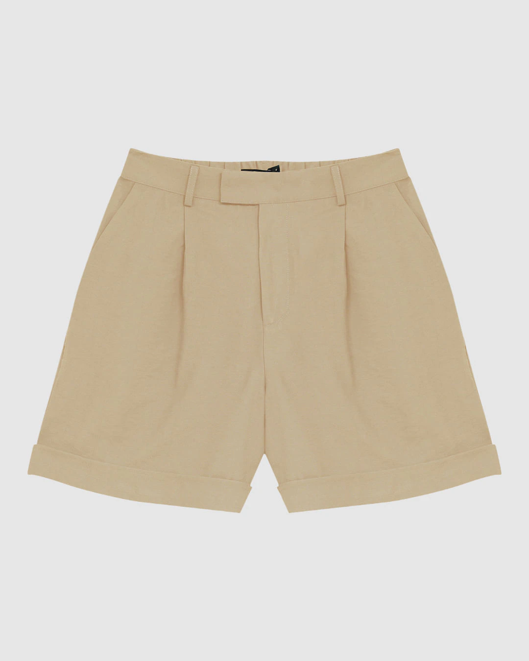 Shorts Feminino Alfaiataria Detalhe Pregas Viscose Sarjada - ENFIM
