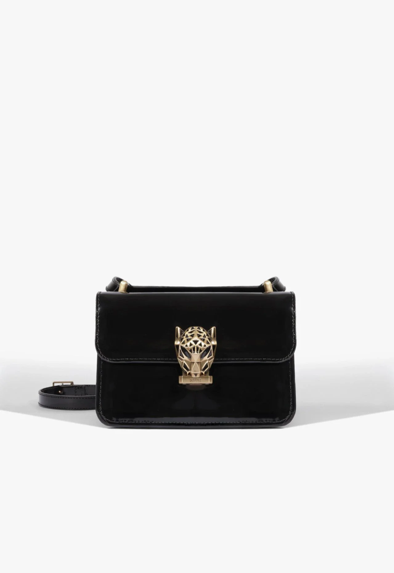 Bolsa Tiracolo Crossbody Leoness Pequena Couro Preta