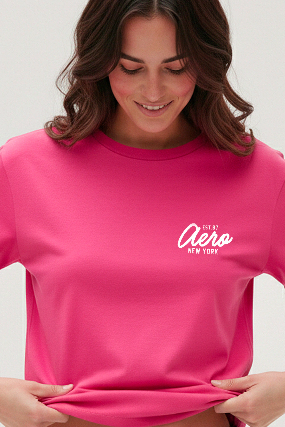 Camiseta Manga Curta Feminina Silkada Aeropostale PINK