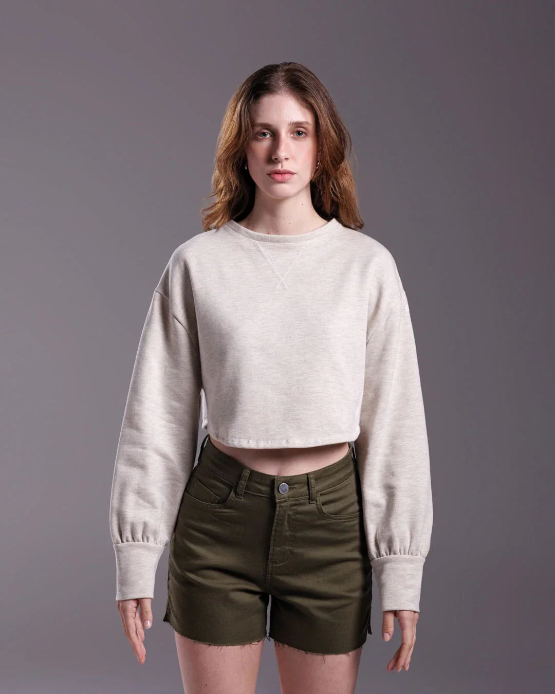Blusão Cropped Moletom Stretch Tech Noliquid Feminino - BASICAMENTE