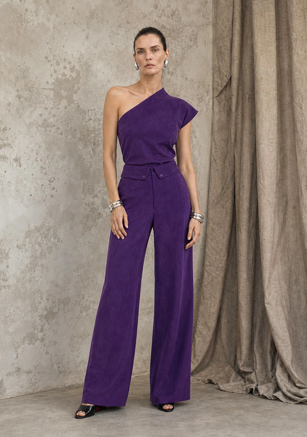 Calca Pantalona Colours Roxo