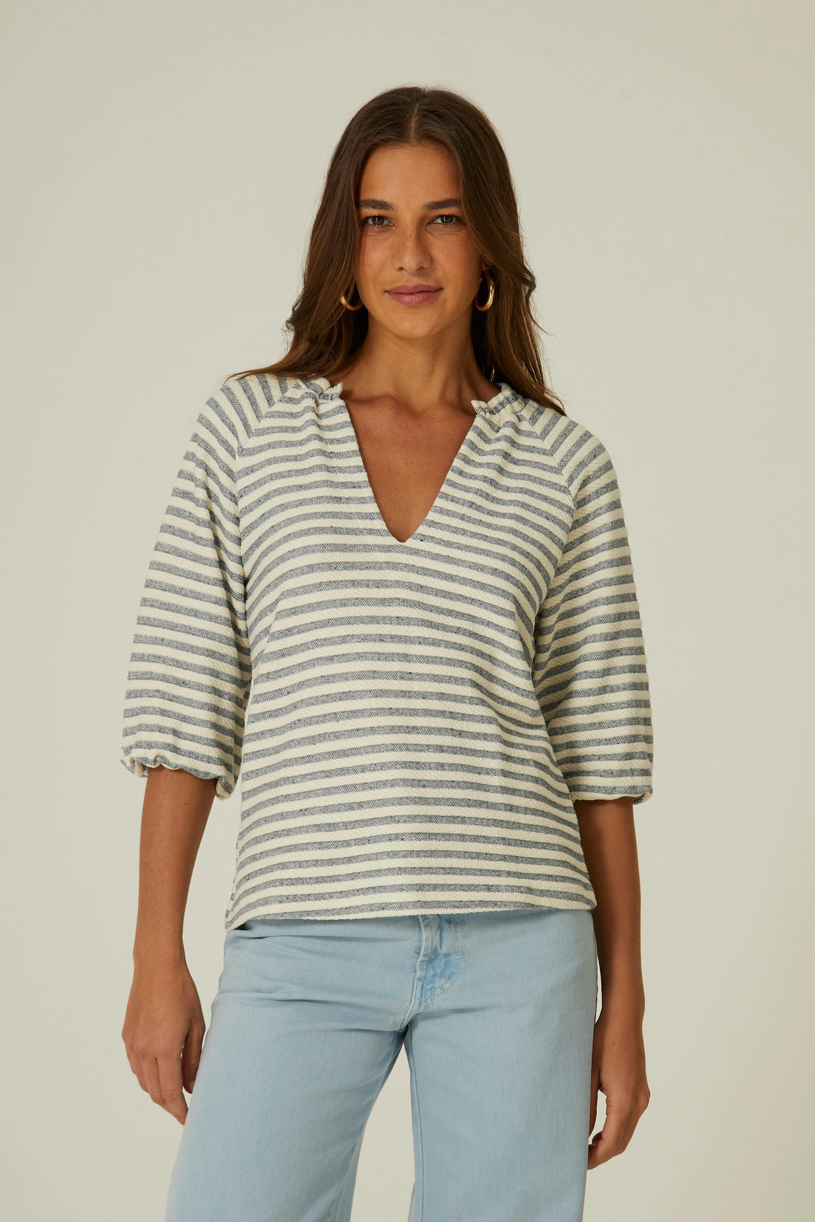 Blusa Bata Listra Balneário