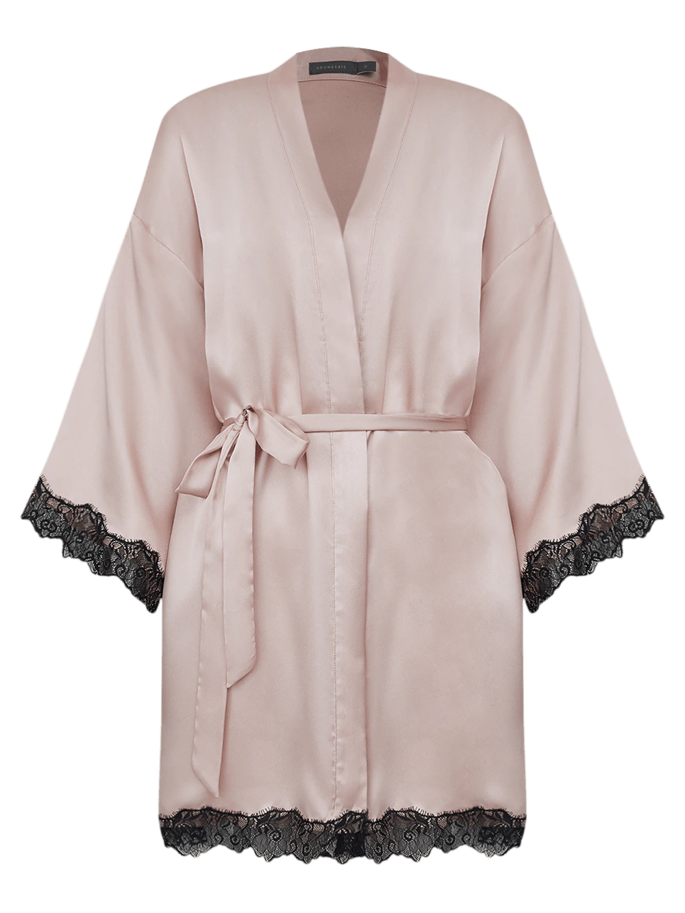 Robe Manga Curta Cetim Renda Angelina Nude