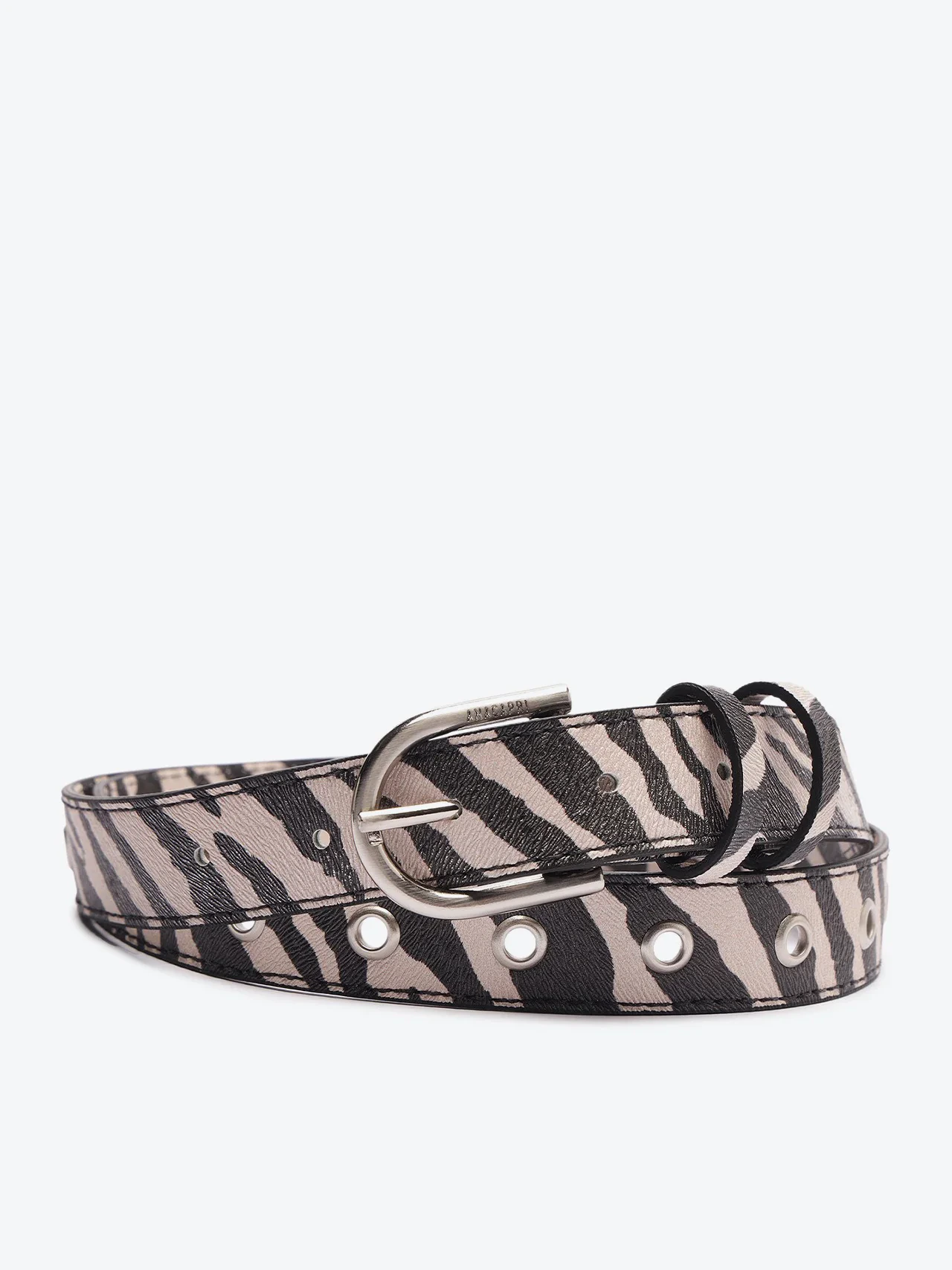Cinto Fivela Ilhós Animal Print Zebra