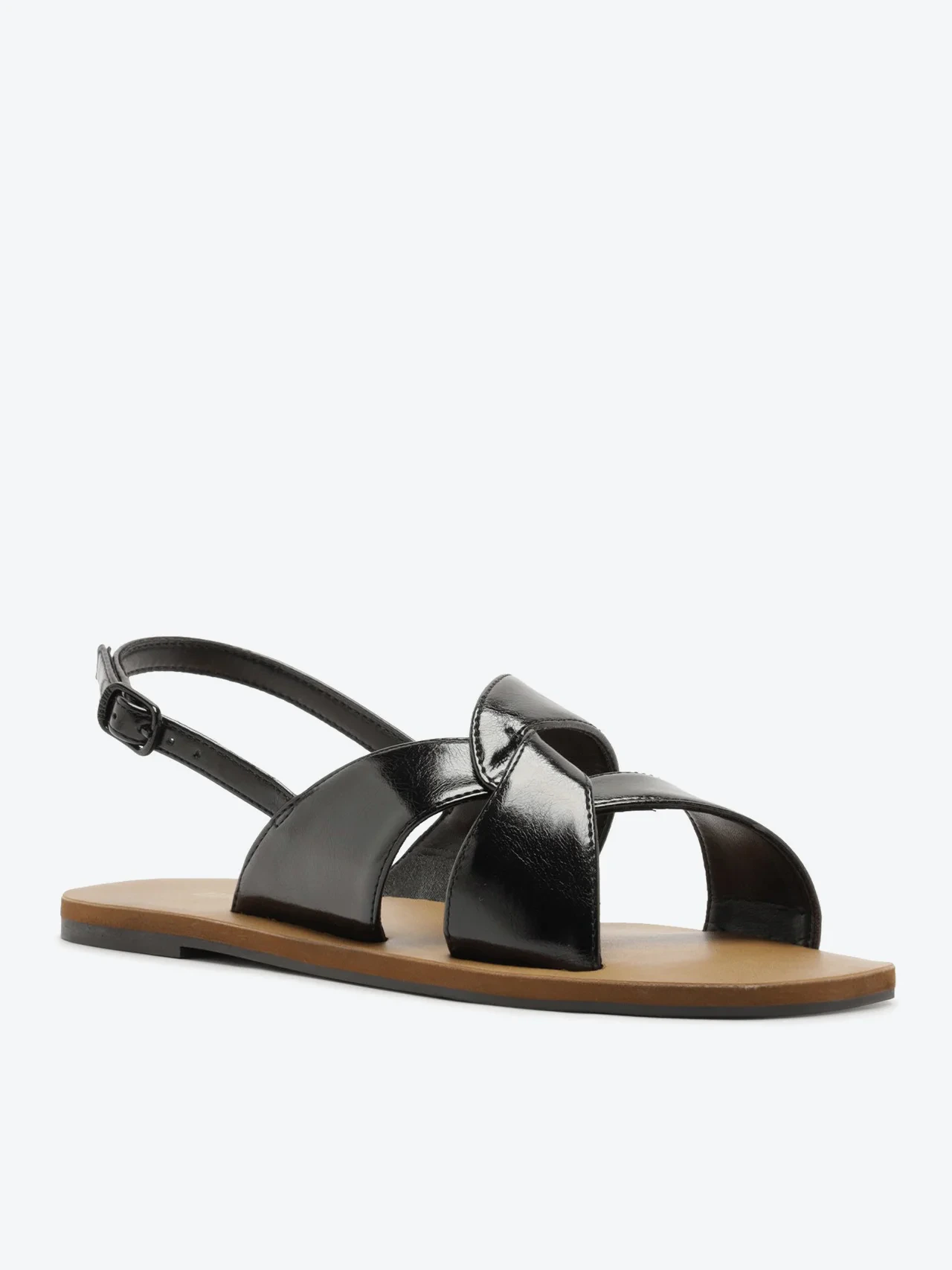 Sandália Rasteira Slingback Boho Preta