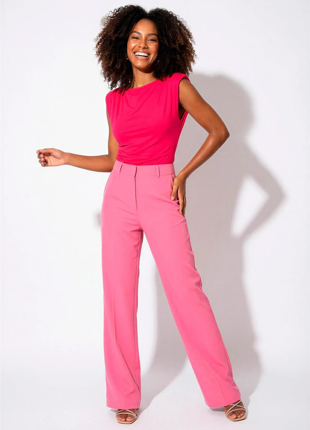 Malwee - Blusa Justa em Viscose Stretch Rosa Escuro