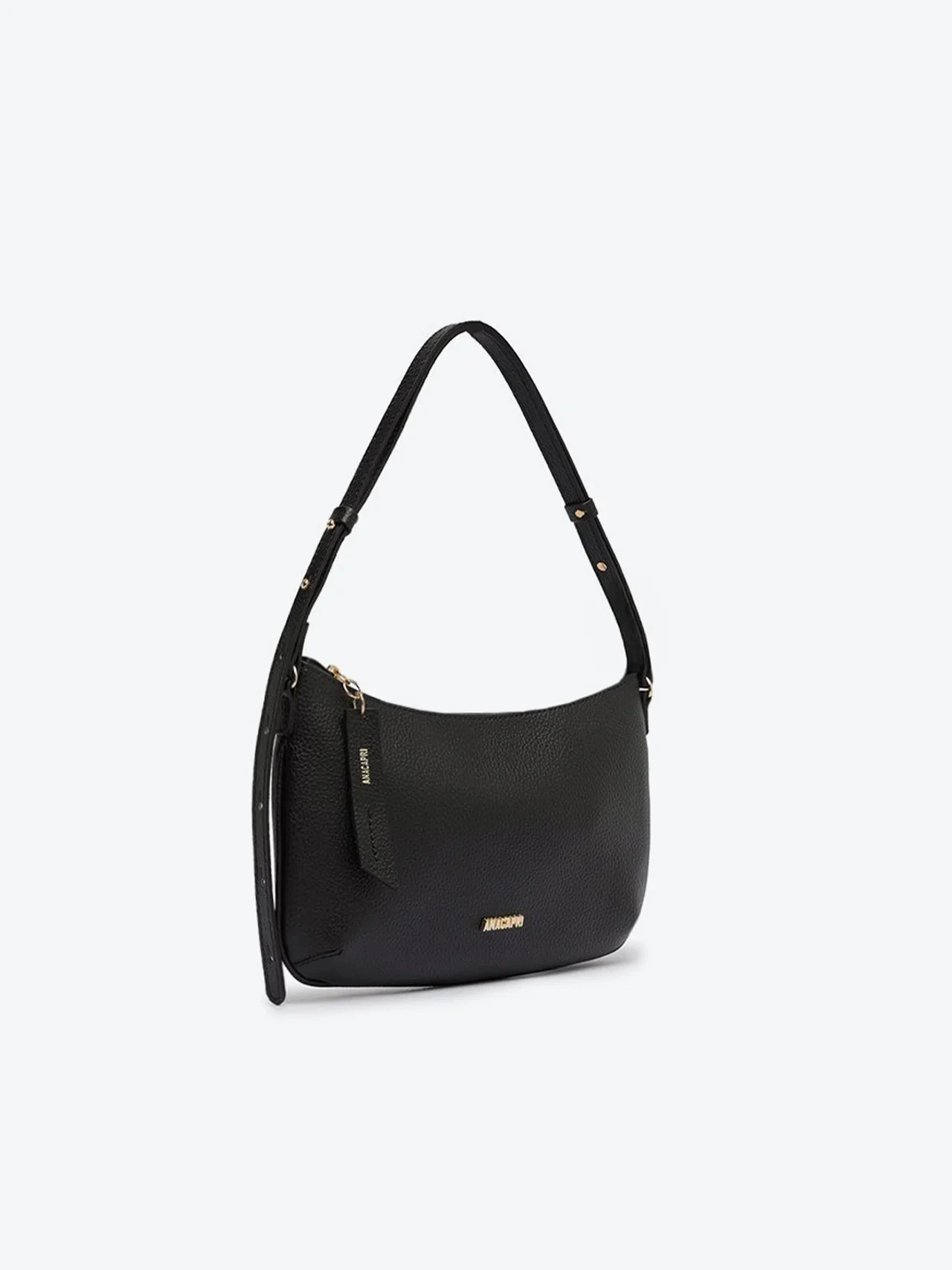 Bolsa Tiracolo Pequena Zíper Preta