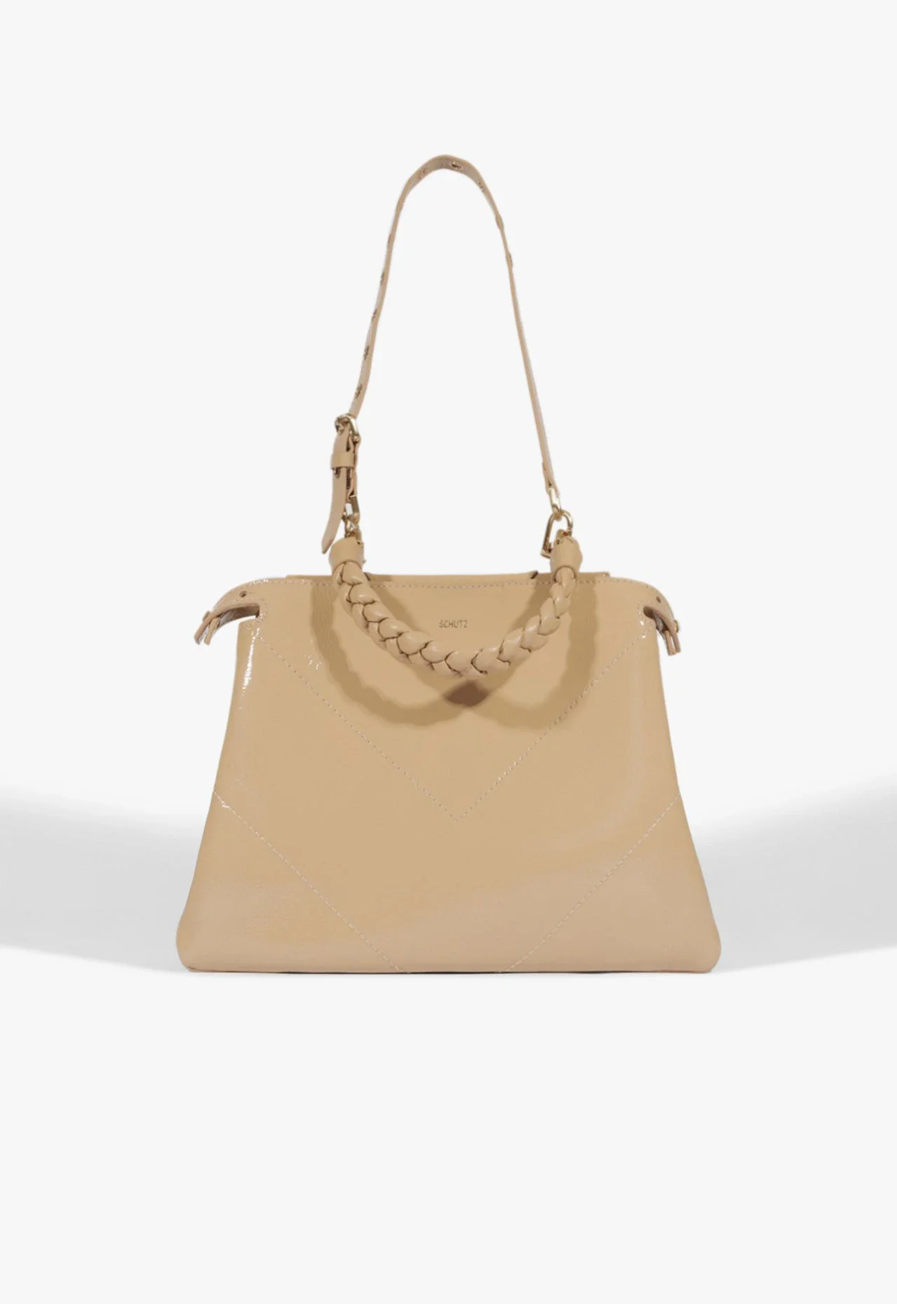 Bolsa Tote Flare Couro Bege