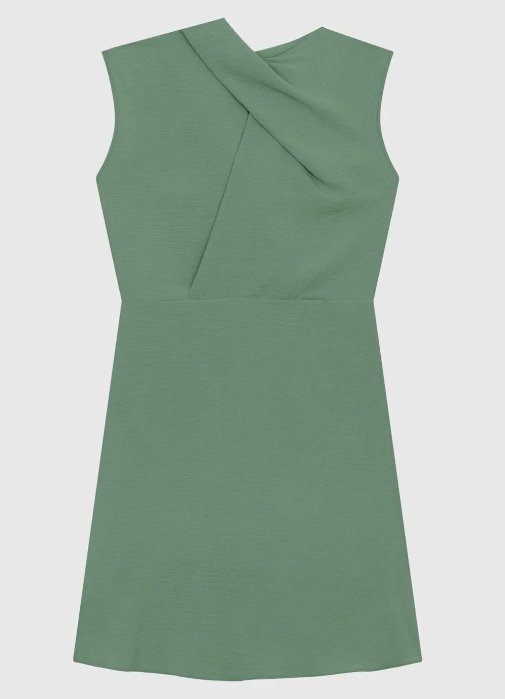 Enfim - Vestido Curto Evasê Texturizado Verde Pastel