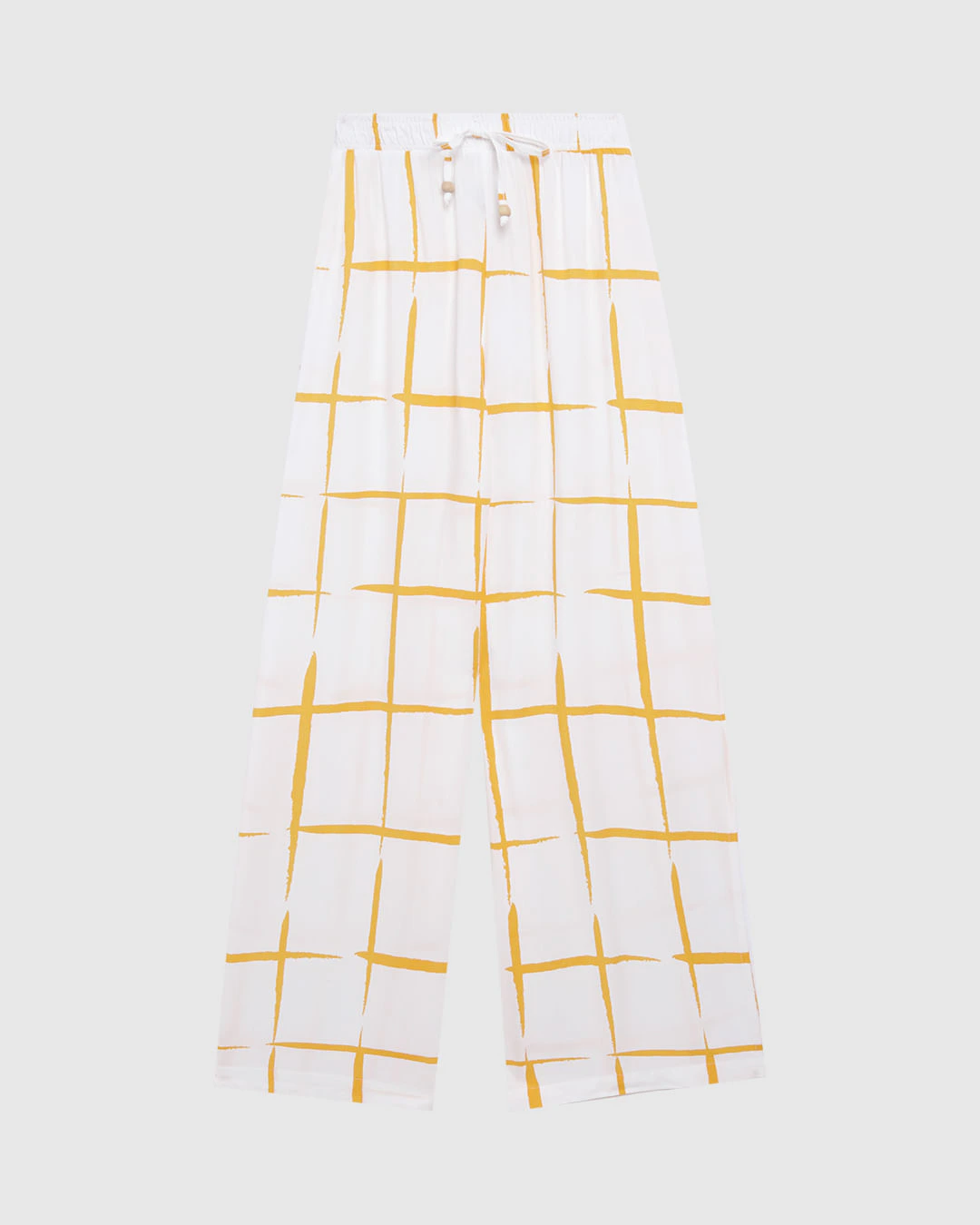 Calça Feminina Quadriculada Com Fenda Lateral Em Viscose