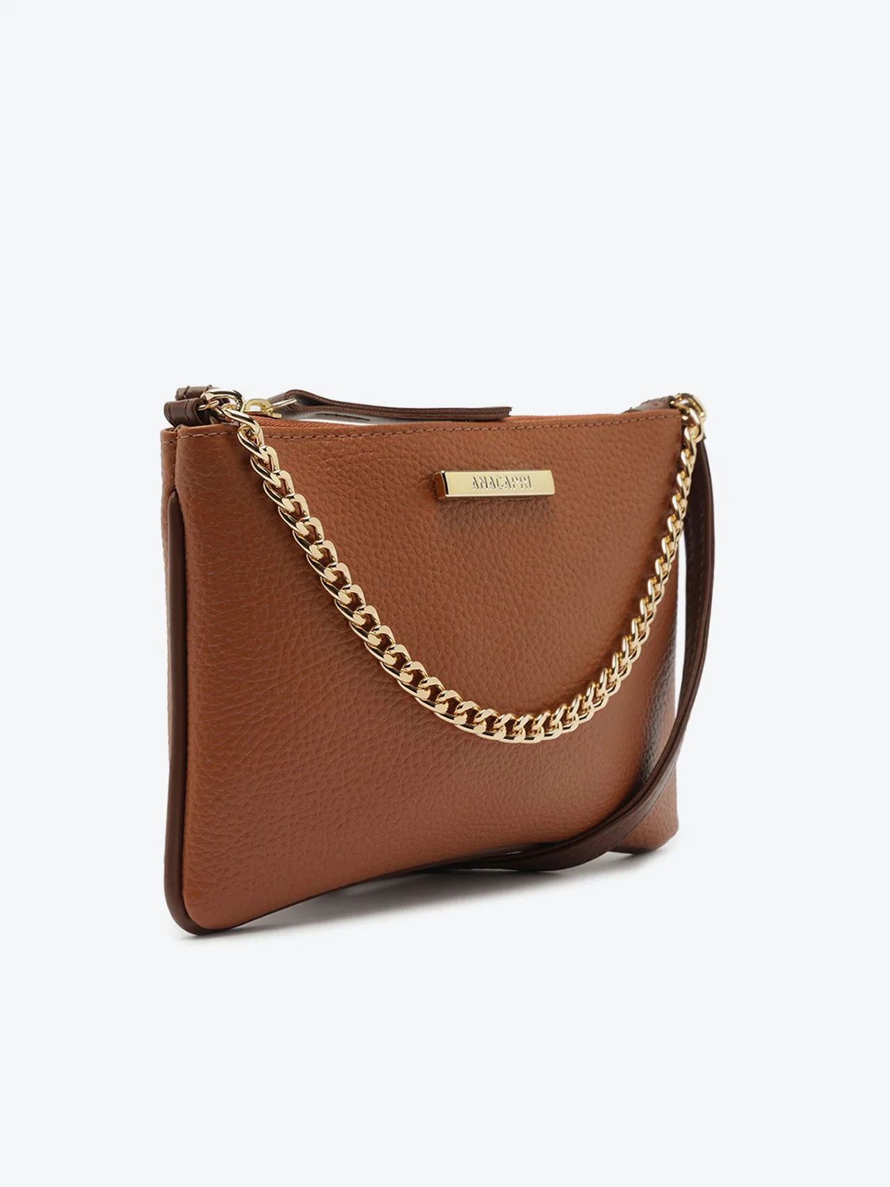 Bolsa Tiracolo Média Corrente Marrom Caramelo