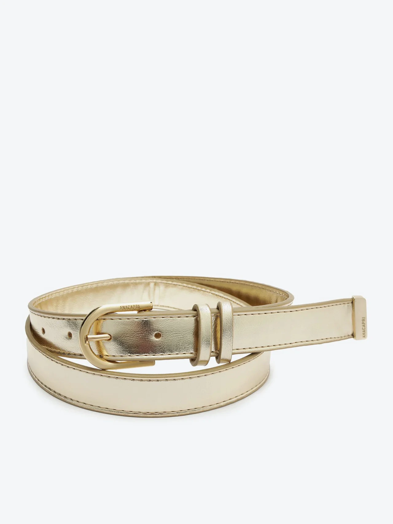 Cinto Fino Fivela Metálica Valentina Dourado