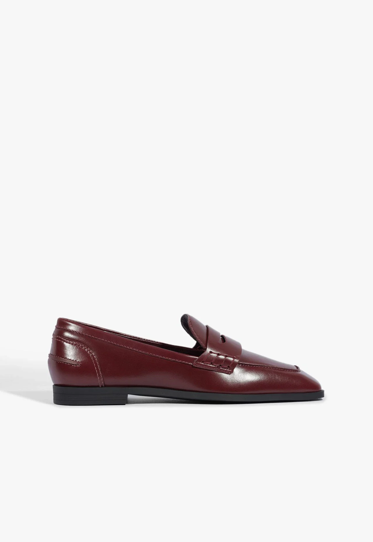 Mocassim Bico Quadrado Tint Couro Vermelho